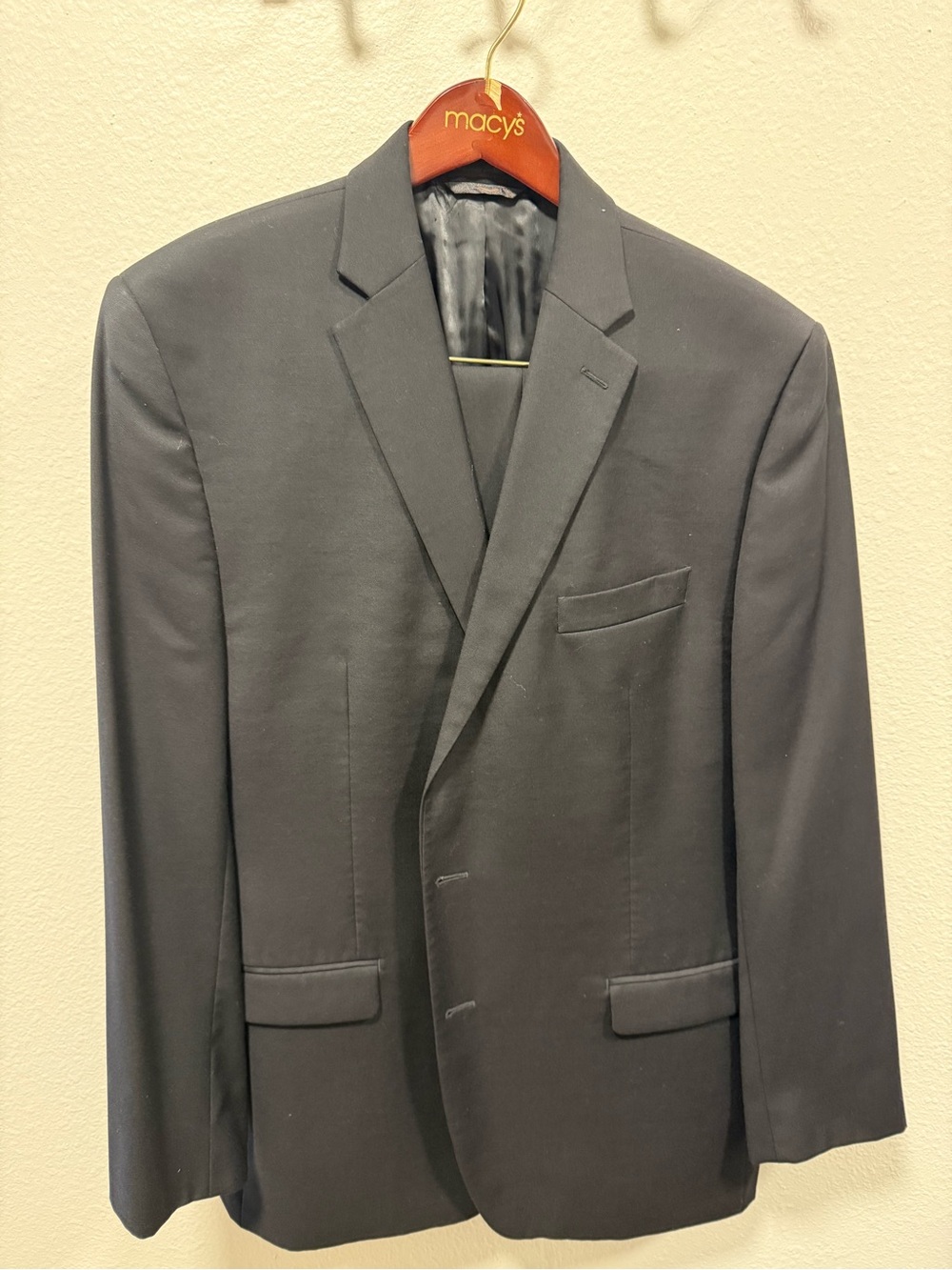 Macy's Men's Black Notch-Lapel Suit Jacket